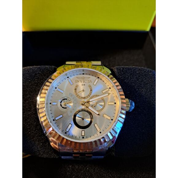 INVICTA Specialty White Dial 49538 43mm Two Tone Band Gold Silver Tone Unisex - Picture 2 of 4